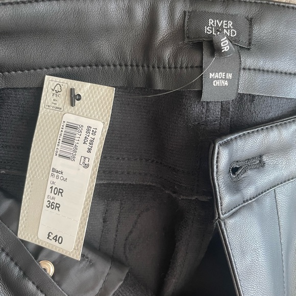 River Island Vegan Leather Pants - Picture 3 of 4